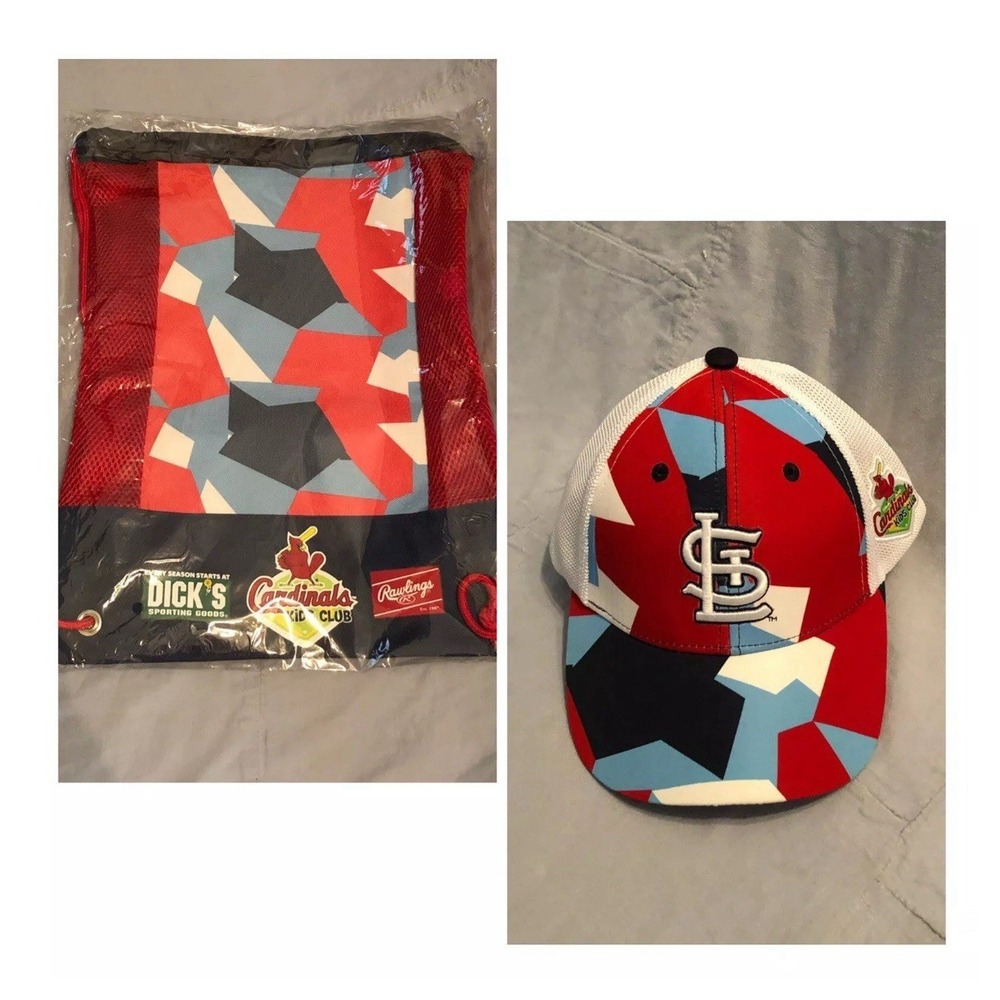 NEW St Louis Cardinals MLB Kids Club Baseball Cap Hat Adjustable‎ & Bag